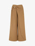 Pantalon ample à pan et bijou métallique - Camel - 1