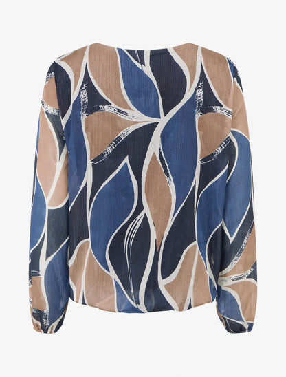 Top boule irisé imprimé stylisé - Marine - 2