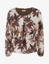 Top boule irisé imprimé feuilles - Marron - 1