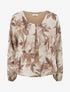 Top boule irisé imprimé feuilles - Taupe - 1