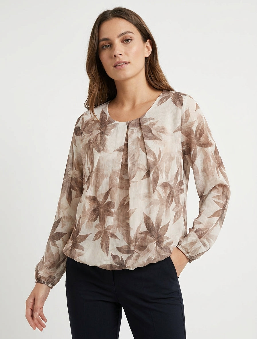 Top sferico iridescente con stampa foglie - Talpa