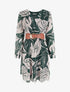 Robe irisée à imprimé grandes feuilles - Vert foncé - 1