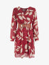 Robe irisée à imprimé feuillage - Bordeaux - 1