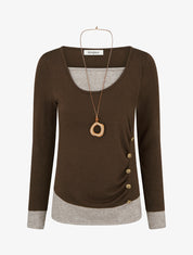 Pull fin bicolore effet trompe l&