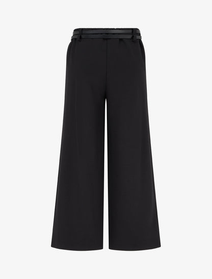 Pantalon ample taille haute à double ceintures - Noir - 2