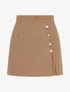 Jupe-short fendue à boutons décoratifs - Camel - 1