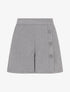 Short en feutrine à taille haute et boutons décoratifs - Gris - 1