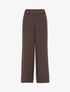 Pantalon ample taille haute à boutons décoratifs - Chocolat - 1