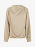 Top boule satiné à col bénitier et boutons - Beige - 1