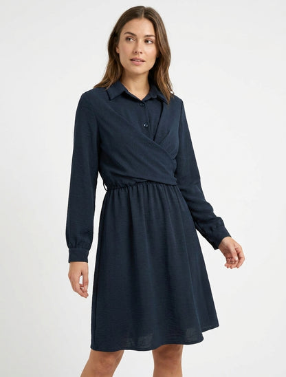 Abito camicia con pannello da annodare - Marina