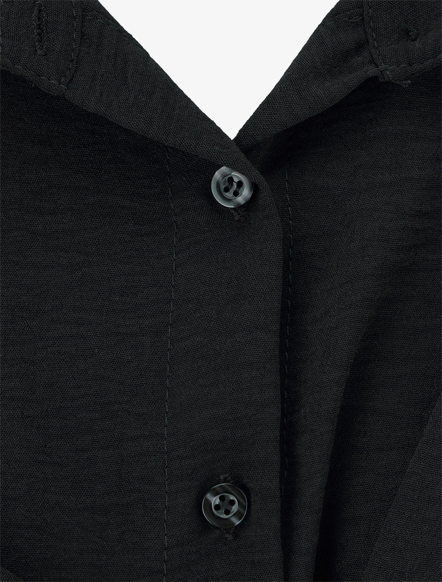 Robe chemise à pan à nouer - Noir - 3