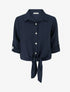 Chemise unie à nouer - Marine - 1