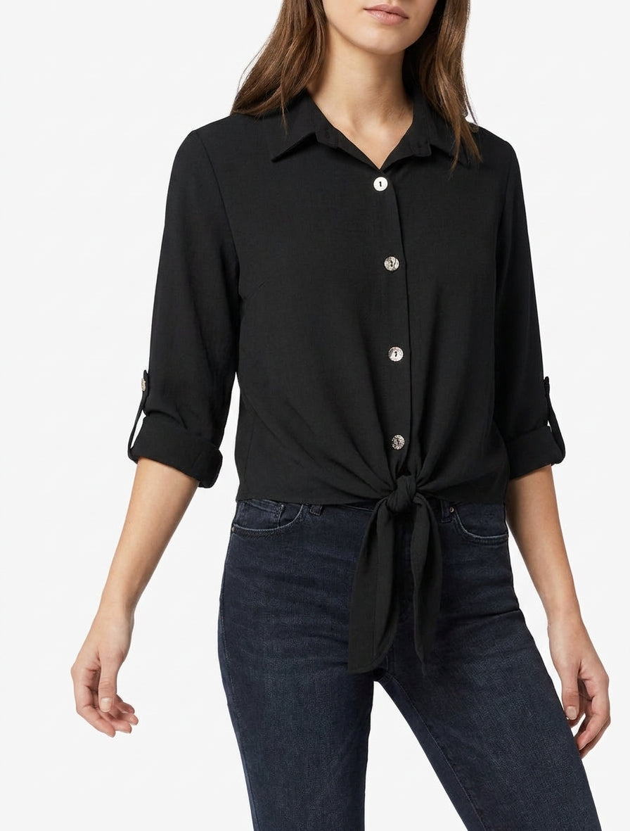 Camicia semplice da annodare - Nero