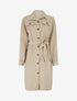 Robe chemise unie à nouer - Beige - 1