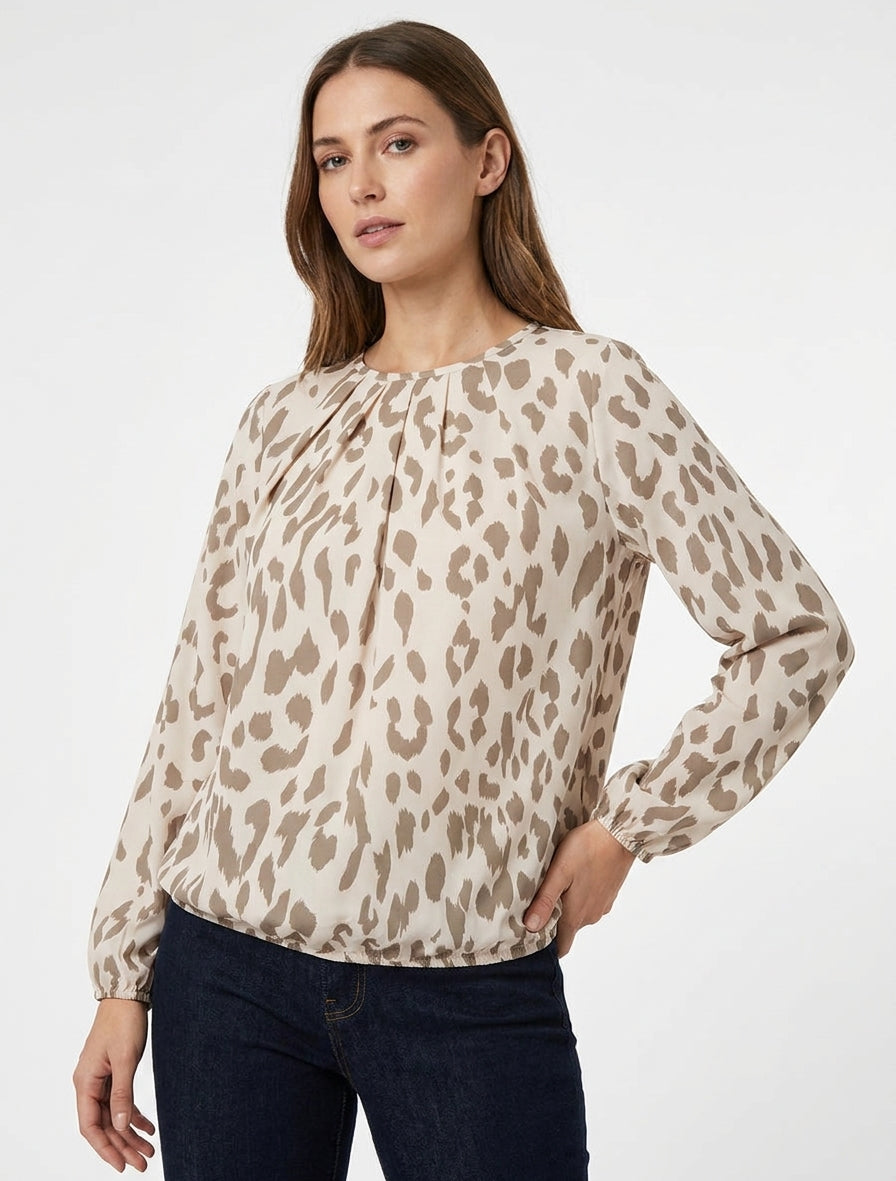Blusa stampata mucca con scollo rotondo - Talpa