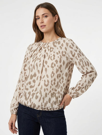 Blusa stampata mucca con scollo rotondo - Talpa