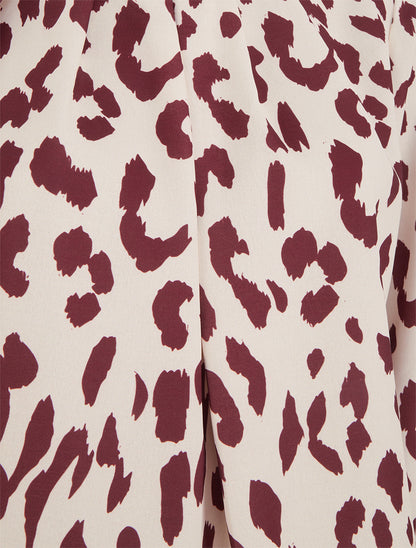 Blouse imprimé vache à col rond - Bordeaux - 3