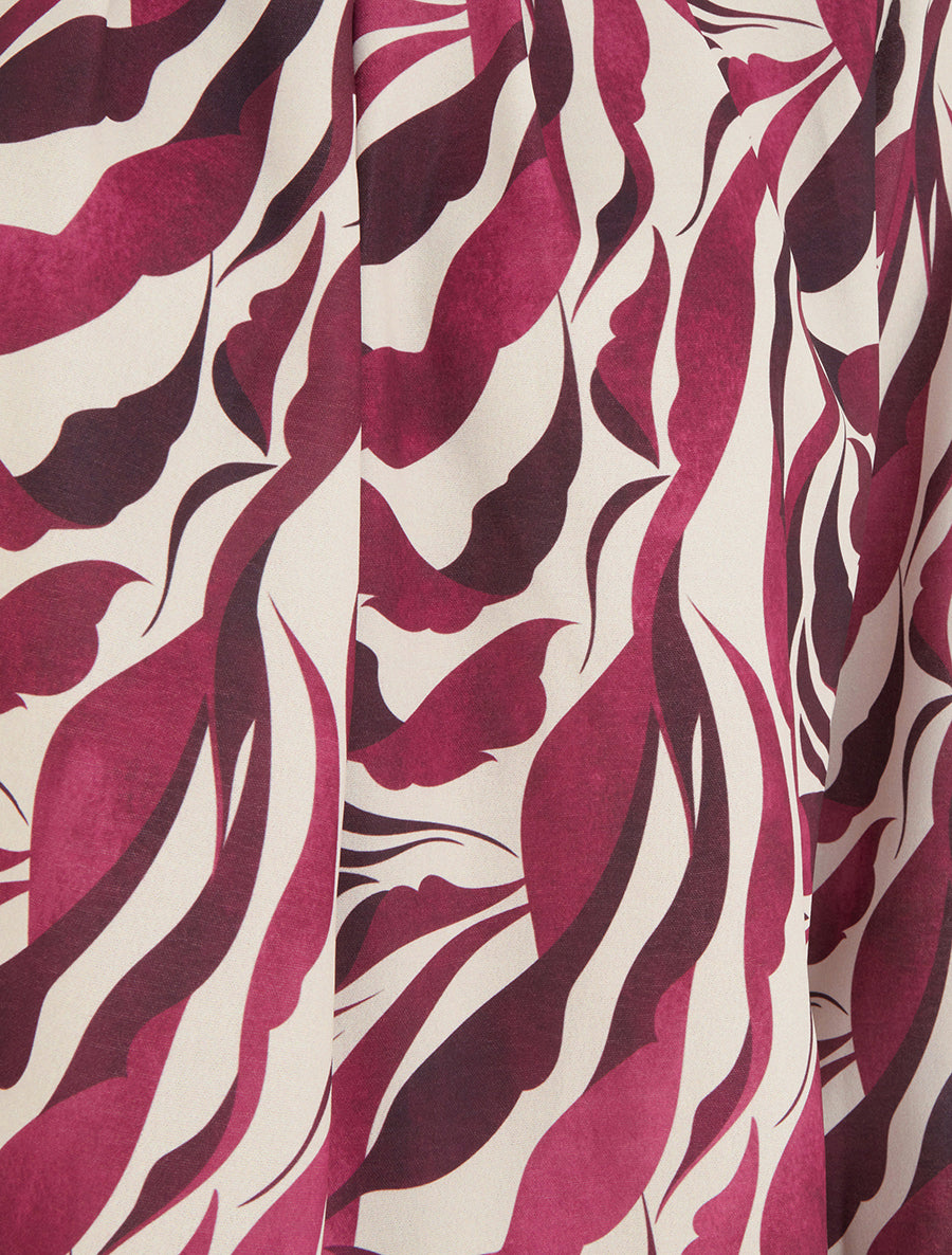 Blouse imprimé abstrait à col rond - Prune - 3