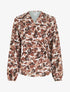 Blouse style portefeuille imprimée à col cache-coeur - Marron - 1