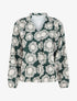 Blouse imprimé fleurs à poignets élastiqués - Vert sapin - 1