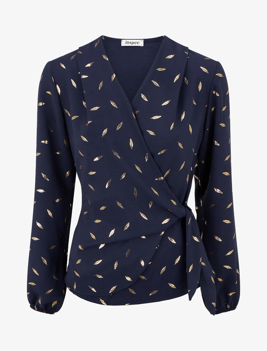 Top style portefeuille à plumes irisées - Marine - 1