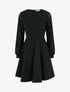 Robe patineuse à manches longues en dentelle - Noir - 1