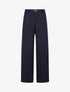 Pantalon de tailleur à fines rayures - Marine - 1