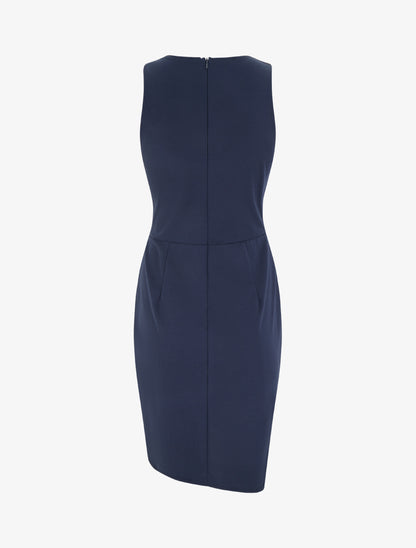 Robe portefeuille sans manches à sequins - Marine - 2