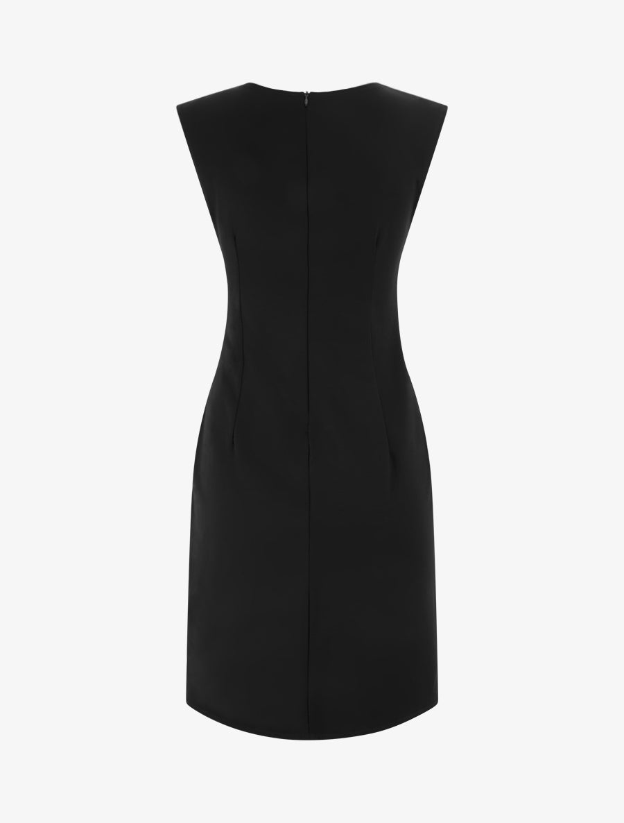Robe sans manches effet drapé - Noir - 2