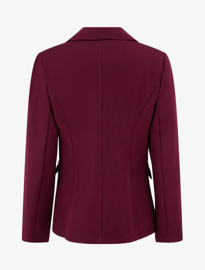 Blazer uni à col cranté - Lie de vin - 2