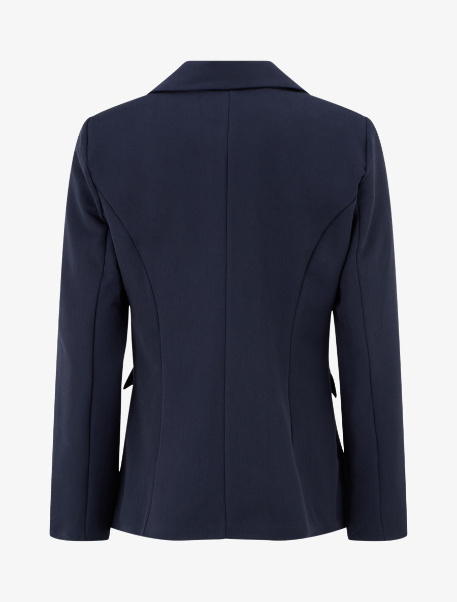 Blazer uni à col cranté - Marine - 2