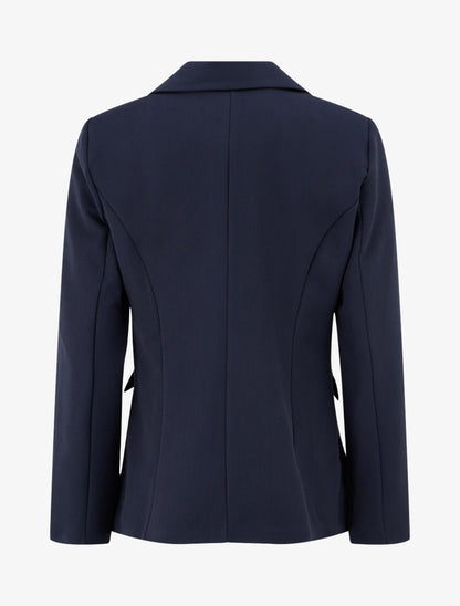 Blazer uni à col cranté - Marine - 2