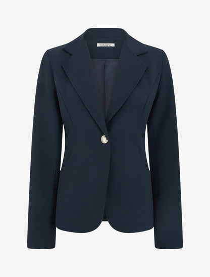 Blazer cintré à un bouton et épaulettes - Marine - 1