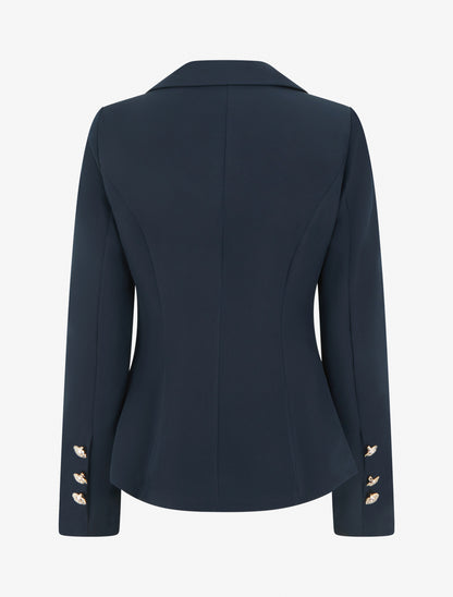 Blazer cintré à un bouton et épaulettes - Marine - 2