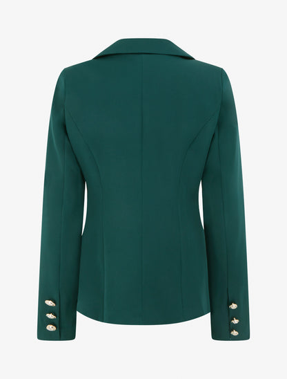 Blazer cintré à un bouton et épaulettes - Vert foncé - 2