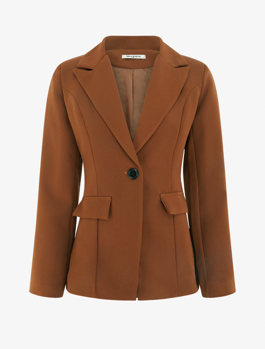 Blazer basique à épaulettes - Camel - 1