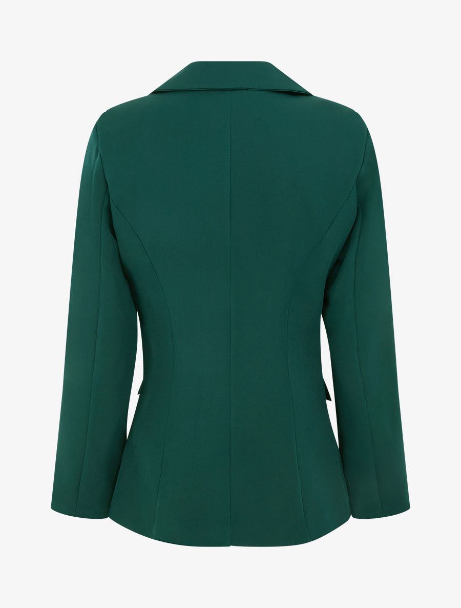 Blazer basique à épaulettes - Vert foncé - 2