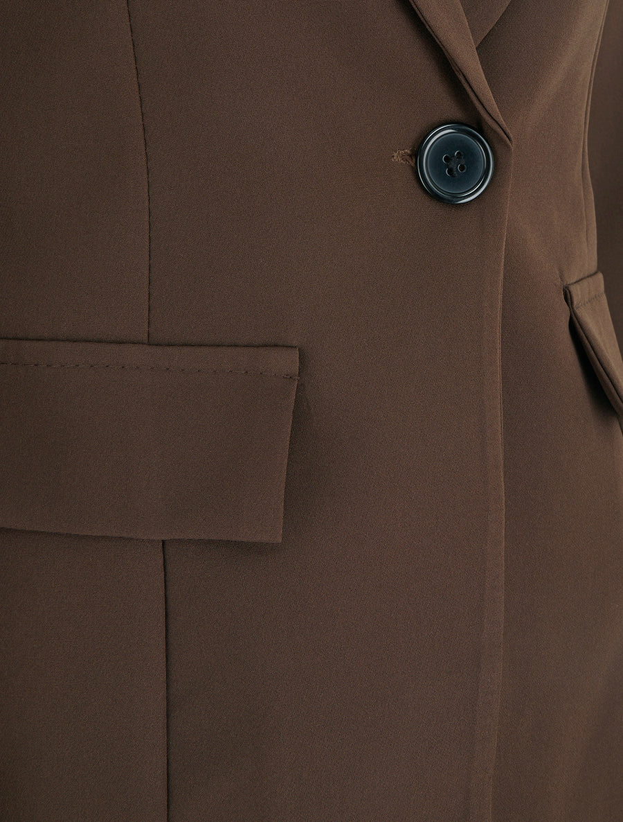 Blazer basique à épaulettes - Marron - 3