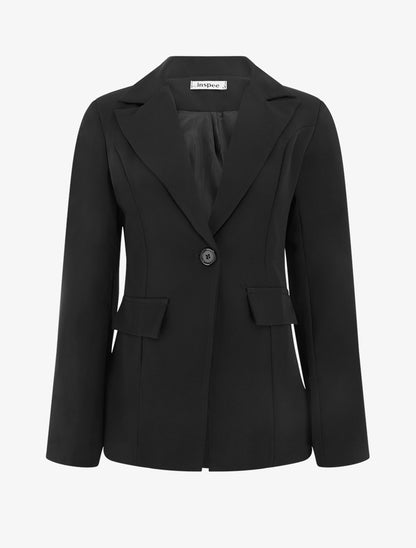 Blazer basique à épaulettes - Noir - 1