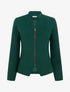 Veste cintrée à épaulettes et zip - Vert foncé - 1