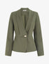 Blazer uni à col droit stylisé - Kaki - 1