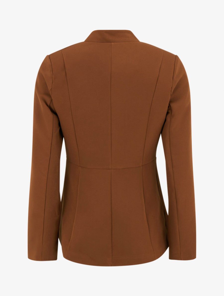 Blazer uni à fermeture boutonné - Camel - 2