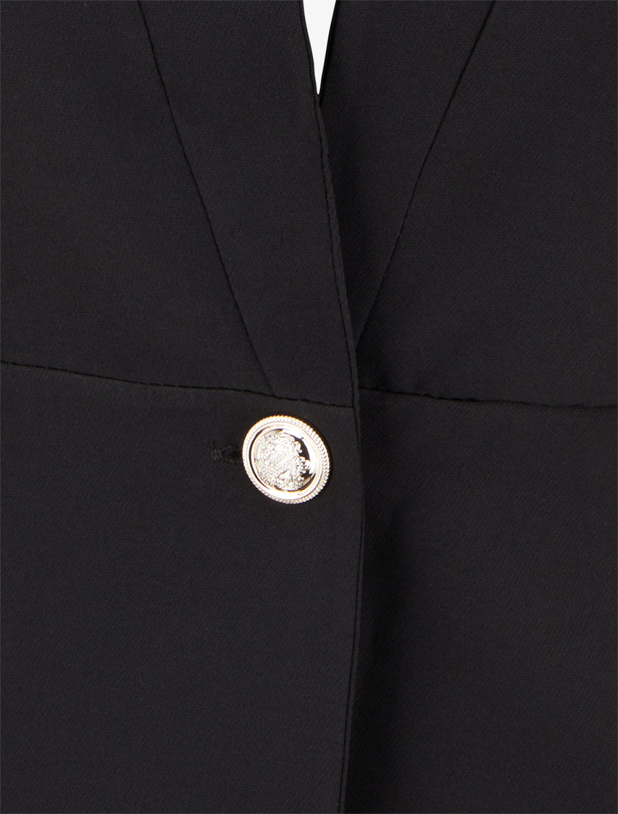 Blazer uni à fermeture boutonné - Noir - 3
