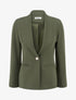 Blazer uni à col droit - Kaki - 1