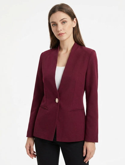 Blazer semplice con collo dritto - Feccia di vino