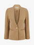 Blazer uni à col droit - Camel - 1