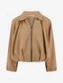 Bomber uni à bords élastiqués - Camel - 1