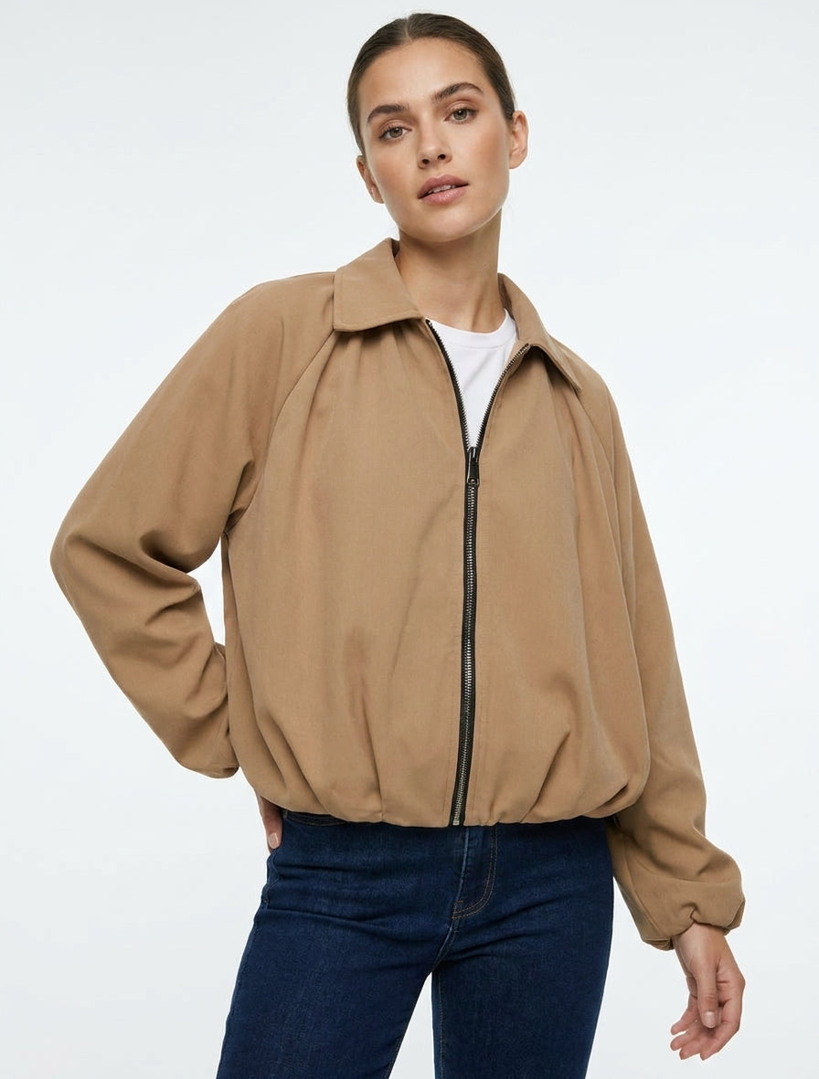 Bomber unito con bordi elasticizzati - Chameau
