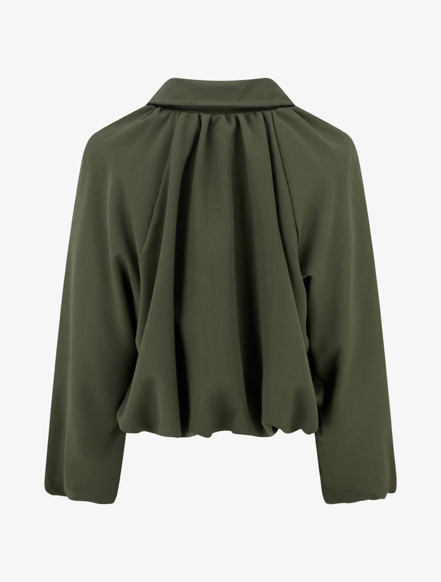 Bomber uni à bords élastiqués - Kaki - 2