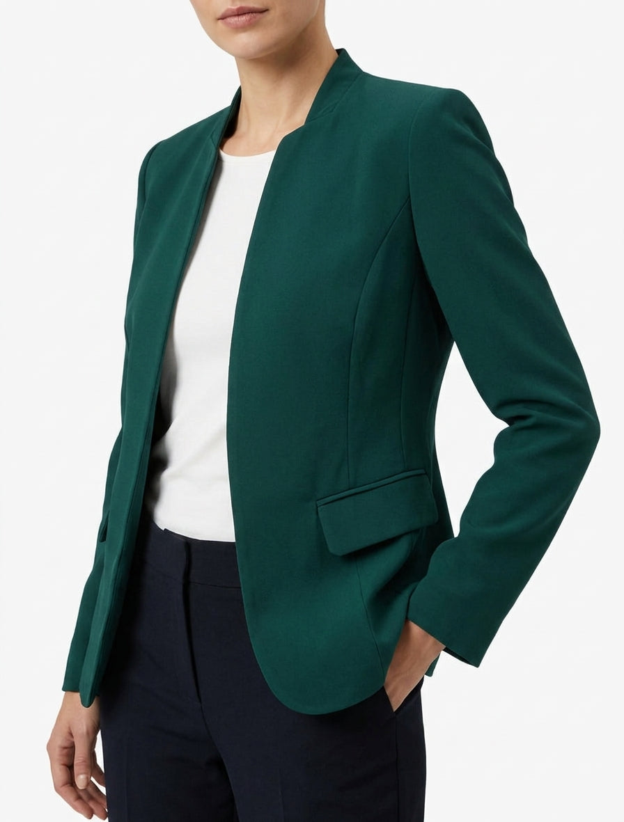 Giacca dritta con spalline - Verde abete